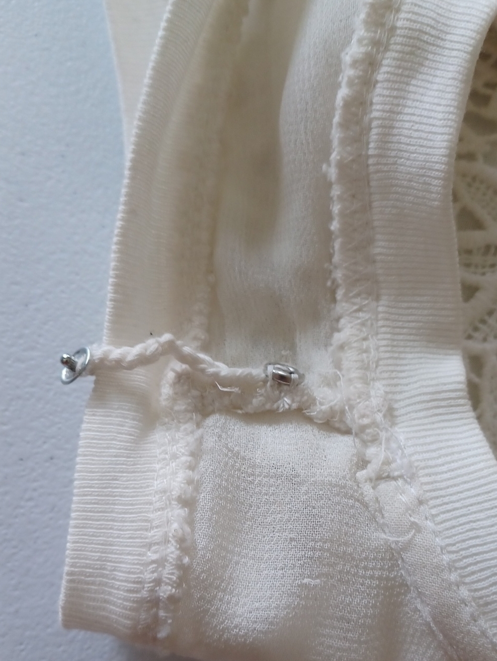 Anthropologie Maeve Cream Lace Top with Multicolor Floral Embroidery, Size S - Picture 9 of 12